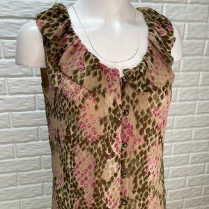 Willi Smith Sleeveless Ruffled Neckline Top